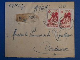 BQ 6 A0F SENEGAL   BELLE LETTRERECOM. 1951 A  BORDEAUX   FRANCE +PAIRE +AFF. INTERESSANT+ - Cartas & Documentos