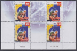 Polynésie N° 608 XX Tahiti à La Veille De L'an 2000, En Bloc De 4 Coin Daté Du 01 . 09 . 99 ; Sans  Ch., TB - Neufs