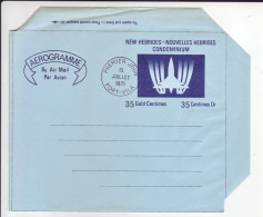 NOUVELLES HEBRIDES  NEW HEBRIDES   Aerogramme 35c  First Day 1971 - Briefe U. Dokumente