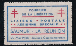 Réunion Vignette Libération Saumur La Réunion 20 Mai 1945 - Neuf Sans Gomme - TB - Airmail