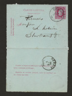 CARTE-LETTRE / KAARTBRIEF 10 Ct Rouge De VELAINES 1884 Vers RENAIX - Omslagbrieven