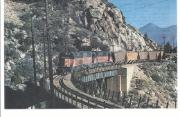 18594) USA MT Fish Creek Milwaukee Road 24 & 187 Locomotive  Railway Train  See Others - Andere & Zonder Classificatie