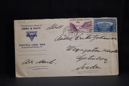 Canal Zone 1933 Cristobal Air Mail Cover To Sweden__(7102) - Zona Del Canal