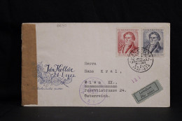 Czechoslovakia 1952 Censored Air Mail Cover To Austria__(6690) - Posta Aerea