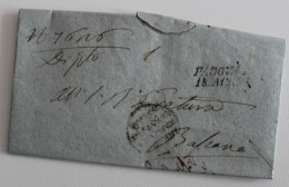 1831 LOMBARDO-VENETO Lettera PADOVA-BASSANO+lineare STAMPATELLO/DATARIO PADOVA-A978 - 1. ...-1850 Prefilatelia