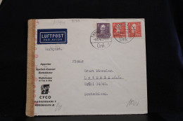 Denmark 1942 Köbenhavn Censored Air Mail Cover To Leipzig Germany__(8139) - Posta Aerea