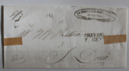 1848 LOMBARDO-VENETO Coperta TREVISO-DONA'+lineare STAMPATELLO/DATARIO TREVISO-A980 - 1. ...-1850 Prefilatelia