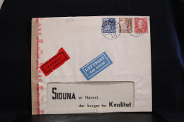 Denmark 1943 Köbenhavn Censored Express Air Mail Cover__(8136) - Luchtpostzegels