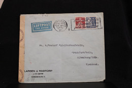 Denmark 1944 Köbenhavn Censored Air Mail Cover To Altenburg Germany__(8189) - Luchtpostzegels
