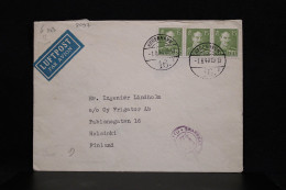 Denmark 1944 Köbenhavn Censored Air Mail Cover To Finland__(8097) - Posta Aerea