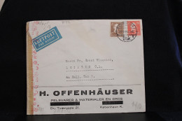 Denmark 1944 Köbenhavn Censored Air Mail Cover To Leipzig Germany__(8137) - Poste Aérienne