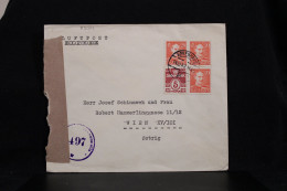 Denmark 1947 Köbenhavn Censored Air Mail Cover To Austria__(8224) - Aéreo