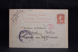 France 1919 Mundolsheim Censored Stationery Card To Germany__(5523) - Buste Risposta T