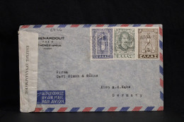 Greece 1940's Censored Air Mail Cover To Germany__(6836) - Covers & Documents