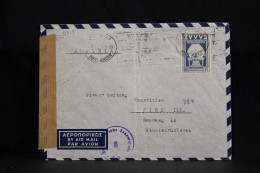 Greece 1951 Athinai Censored Air Mail Cover To Austria__(6818) - Covers & Documents