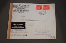 Hungary 1942 Budapest Censored Air Mail Cover To Germany__(6214) - Covers & Documents