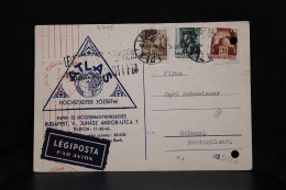 Hungary 1943 Budapest Censored Air Mail Card To Germany__(7745) - Lettres & Documents
