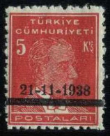 Türkiye 1938 Mi 1042 MNH Atatürk Mourning - Gebruikt