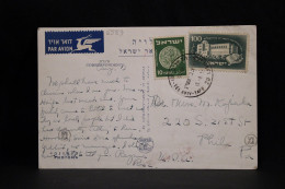 Israel 1950's Air Mail Card To USA__(6583) - Luftpost