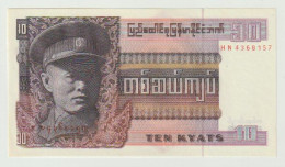 Banknote Union Of Burma-birma Bank (myanmar) 10 Kyats 1973 UNC - Myanmar