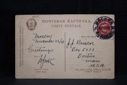 USSR 1929 Moscow Postcard To USA__(6105) - Lettres & Documents