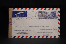 South Africa 1940's Johannesburg Censored Air Mail Cover To Germany__(4828) - Luchtpost