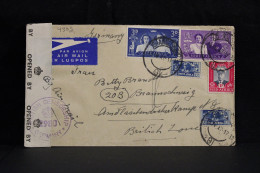 South Africa 1947 Johannesburg Censored Air Mail Cover To Germany British Zone__(4302) - Posta Aerea