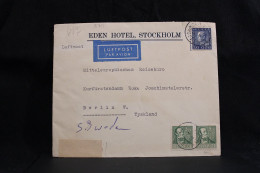 Sweden 1940 Stockholm 7 Censored Air Mail Cover To Germany__(5711) - Lettres & Documents