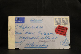 Sweden 1942 Censored Express Air Mail Cover To Finland__(5810) - Lettres & Documents