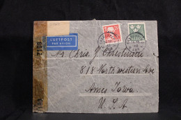 Sweden 1942 Falkenberg Censored Air Mail Cover To USA__(5724) - Lettres & Documents