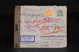 Sweden 1942 Stockholm Censored Air Mail Cover To USA__(5616) - Lettres & Documents