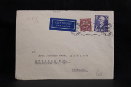 Sweden 1943 Stockholm Censored Air Mail Cover To Germany__(5875) - Storia Postale