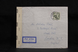 Sweden 1945 Köping Censored Air Mail Cover To UK__(5645) - Briefe U. Dokumente