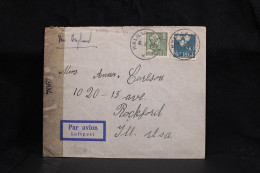 Sweden 1945 Målilla Censored Air Mail Cover To USA__(5759) - Covers & Documents