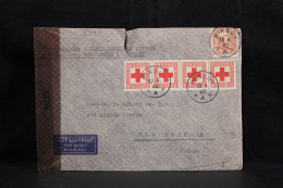 Sweden 1945 Riksby Censored Air Mail Cover To USA__(5893) - Brieven En Documenten