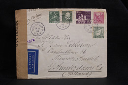 Sweden 1945 Stockholm 9 Censored Air Mail Cover To Netherlands__(5886) - Cartas & Documentos