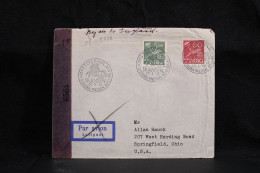 Sweden 1945 Stockholm Censored Air Mail Cover To USA__(5728) - Lettres & Documents