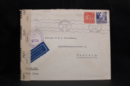 Sweden 1947 Stockholm 1 Censored Air Mail Cover To Germany__(5794) - Cartas & Documentos