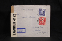 Sweden 1947 Uppsala Censored Air Mail Cover To UK__(5748) - Cartas & Documentos