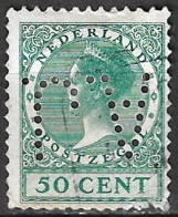 Perfin J.A. Ant. Jurgens Margarinefabriek Te Nijmegen In 1924-1926 Koningin Wilhelmina Veth 50 Ct Groen NVPH 161 - Perforadas