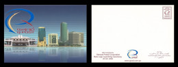 QATAR Postage Paid Postcard 2002 - New Logo Launch Of General Postal Corporation - Doha Post Office And Buildings - Qatar