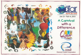 Qatar Carnival Year 2003 Official Postcard - Music Magic Games Golf Sport Travel Tourism Balloon Culture Costume Tourist - Qatar