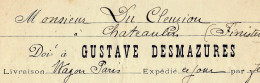 1900 ENTETE Gust. Desmazures Paris TRANSPORT ROULAGE LETTRE DE VOITURE Caisse Lessive Flamande > Du Cleuziou Chateaulin - 1900 – 1949