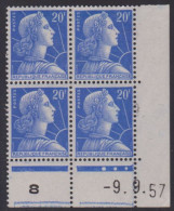 FRANCE N° 1011B** MARIANNE DE MULLER COIN DATE 9/9/57 - 1950-1959