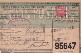 France Colis Postaux Sur Document - Covers & Documents