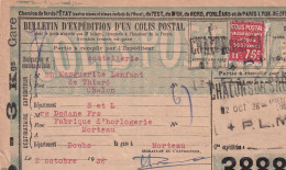 France Colis Postaux Sur Document - Covers & Documents