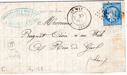 LAC De Saint Wit Pour Rive-de Gier Tàd Type 17 25 Oct 1872 - GC 3891 Sur N° 60 - O.R. = Routelle - 1849-1876: Classic Period