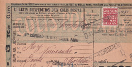 France Colis Postaux Sur Document - Covers & Documents