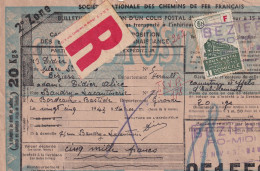 France Colis Postaux Sur Document - Covers & Documents