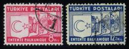 Türkiye 1937 Mi 1014-1015 Balkan Entente, Treaty | Coat Of Arms Of The States Of The Entente, Joint Issues - Gebraucht